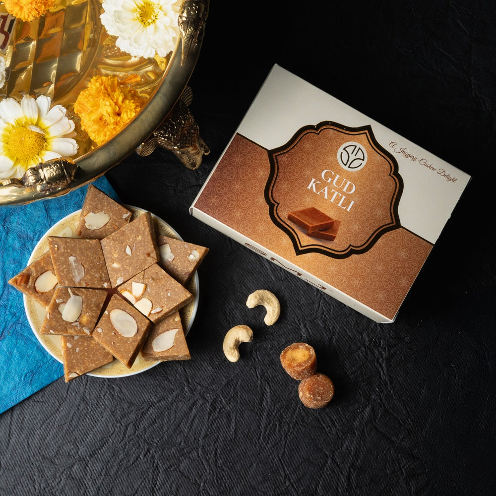 Gud Katli – Premium Indian Sweets | Made with Pure Jaggery | No Refined Sugar | Authentic Mithai | Age-Old Generational Recipe | Ideal for Festivals & Gifting | 200g - SMJ Sweets and Snacks
