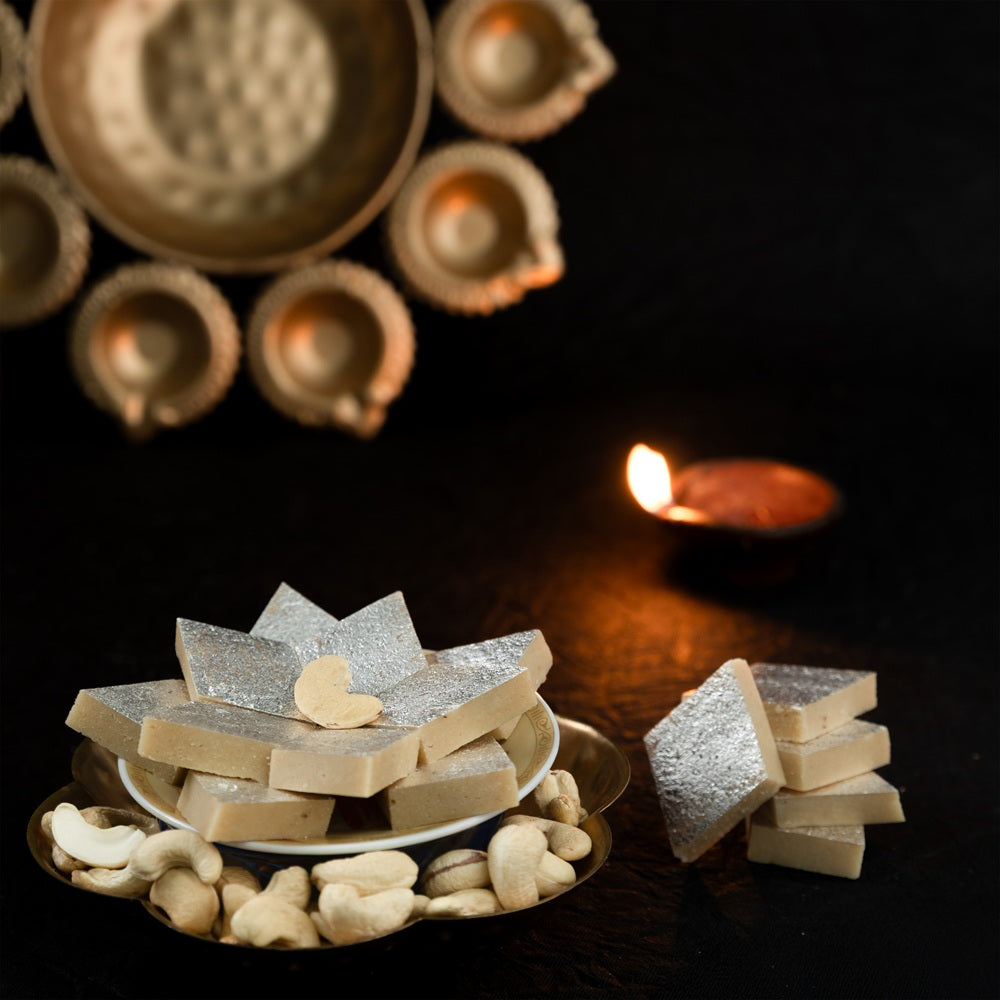 Kaju Katli – Premium Indian Sweets | 100% Cashews, No Added Nuts | Made with Pharma-Grade Sugar | Authentic Mithai | Perfect for Festivals & Gifting | 200g - SMJ Sweets and Snacks