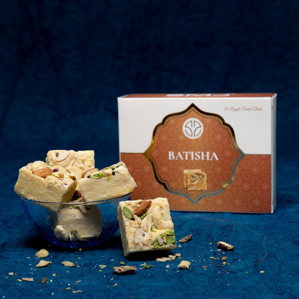 Batisha – Authentic Indian Sweets | Light & Flaky, Made with Sugar, Ghee & Flour | Traditional Sweet like Son Papdi | Perfect for Festivals & Gifting | 200g - SMJ Sweets and Snacks