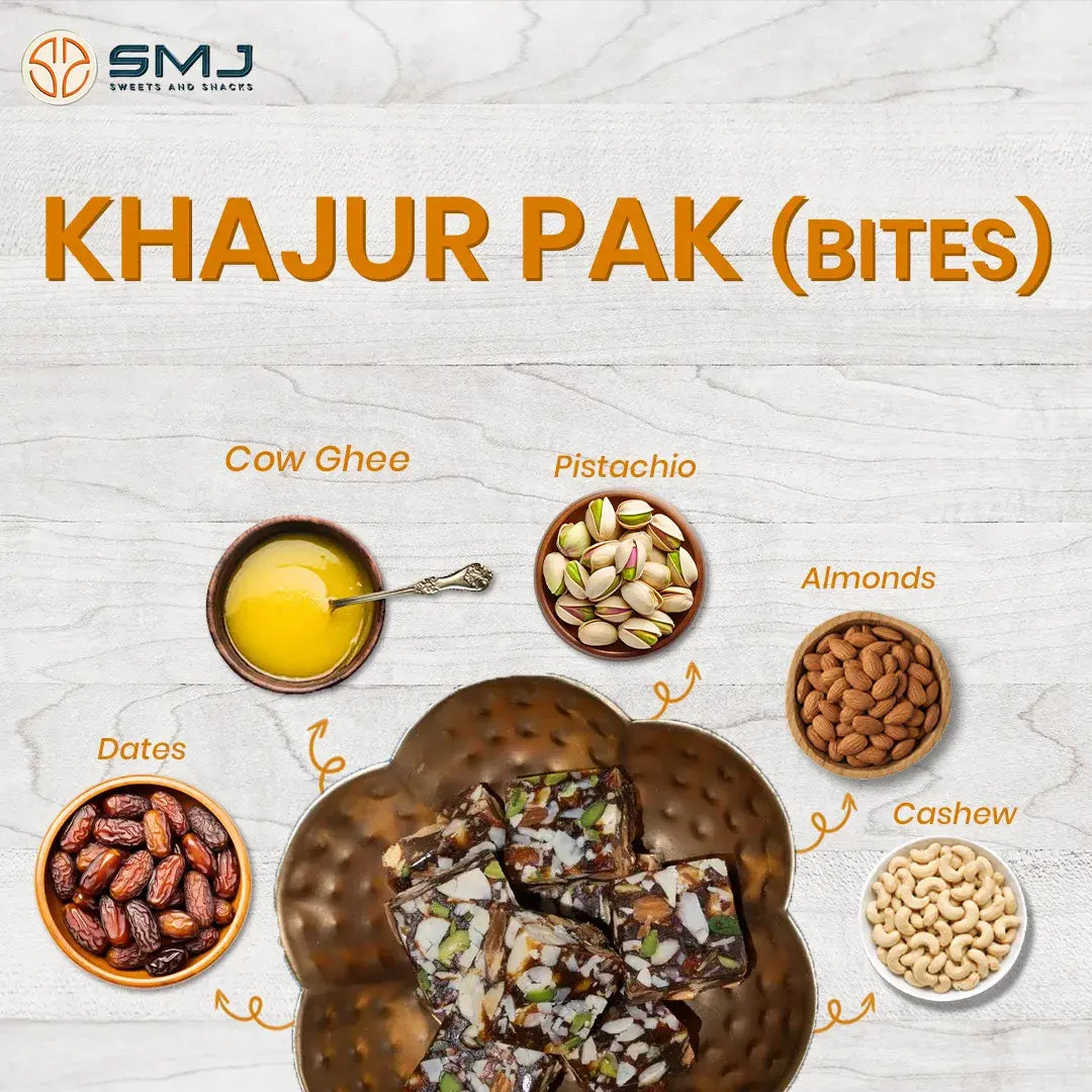 Khajur Pak (Bites) – Healthy Indian Sweets | Made with Pure Dates & Nuts | No Added Sugar | Naturally Sweetened | Ideal for Festivals & Gifting